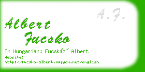 albert fucsko business card